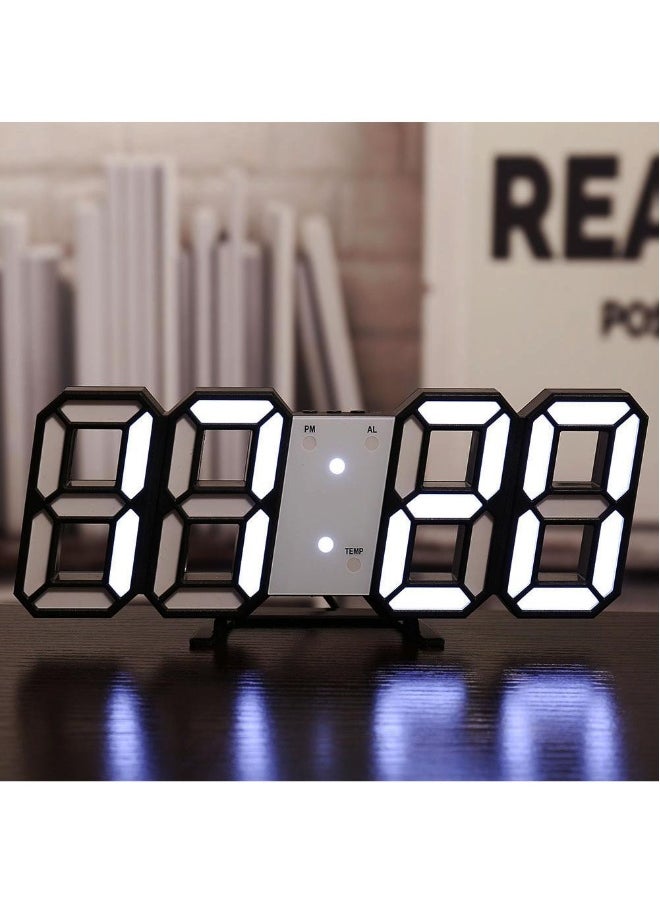 Intelligent 3D Clock Led Digital Alarm Clock Electronic Clock Living Room Wall Mounted Clock Indoor Temperature Clock