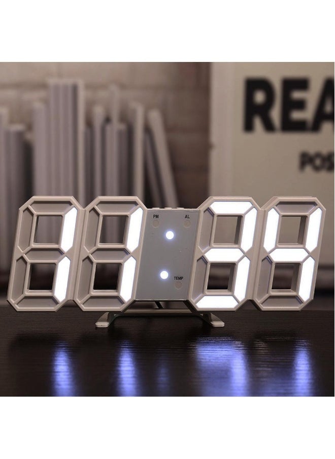 Intelligent 3D Clock Led Digital Alarm Clock Electronic Clock Living Room Wall Mounted Clock Indoor Temperature Clock