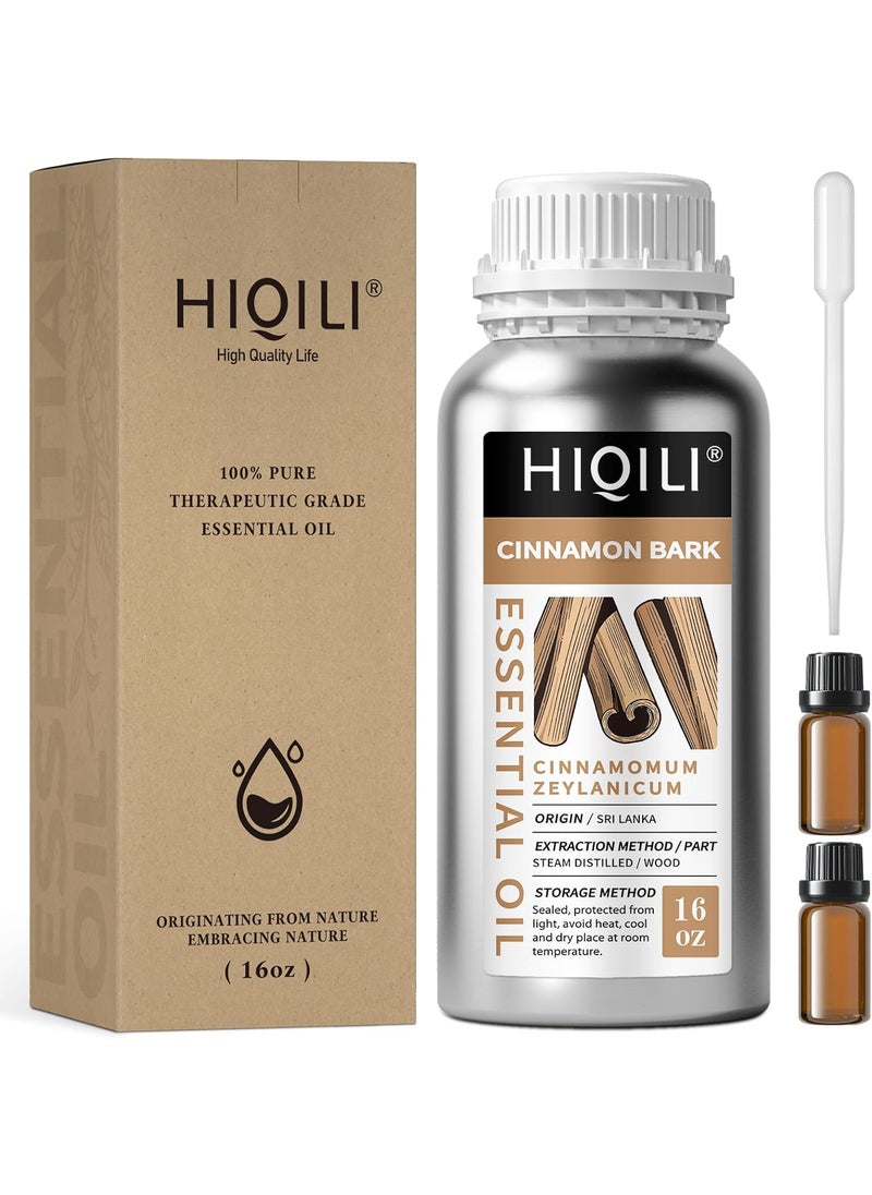 HIQILI Cinnamon Essential Oil for Candle, Spary & Diffuser - 100% Pure Natural - Indoor and Outdoor