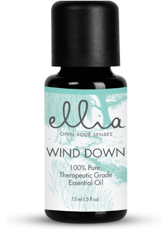 Ellia Wind Down Essential Oil with Lavender, Sage, and Cardamom, Designed To Help You Relax and Release Tension, 15ml, By Homedics