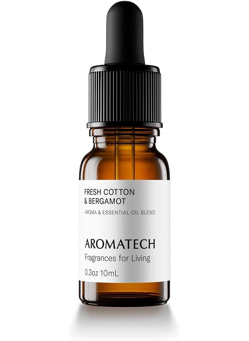 AromaTech Fresh Cotton and Bergamot Essential Oil Blend: Luxury Hotel Inspired Aromatherapy with Bergamot, Fresh Cotton & Sandalwood for Ultrasonic Diffusers & Nebulizers - 0.3 fl oz, 10 mL