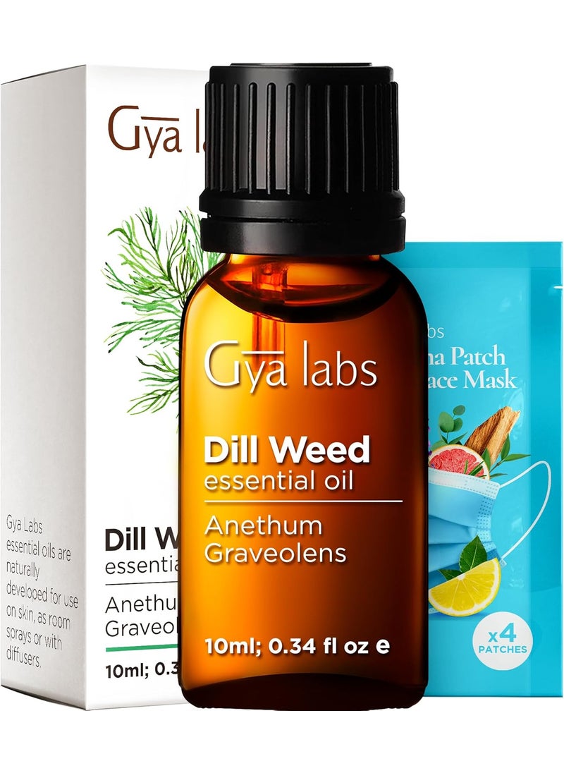 Gya Labs Dill Essential Oil for Diffuser & Candle Making Scent - 0.34 Fl Oz - 100% Pure Natural Dill Oil for Massages, Skin, Aromatherapy DIY & Candle Making - Spicy Earthy & Sweet Scent