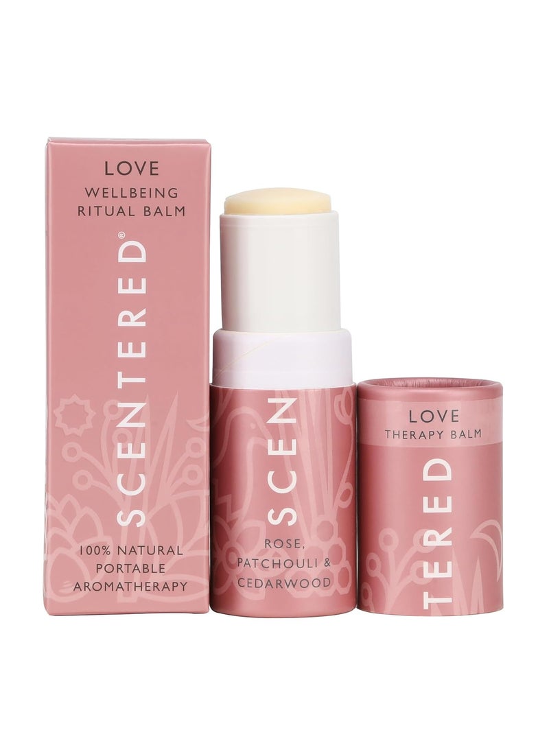 Scentered Aromatherapy Balm Stick - Love - Rose Essential Oils Rub On for Emotional Regulation & Balance - 100% Natural: Rose, Cedarwood, Ylang Ylang - Self Care Gifts for Women
