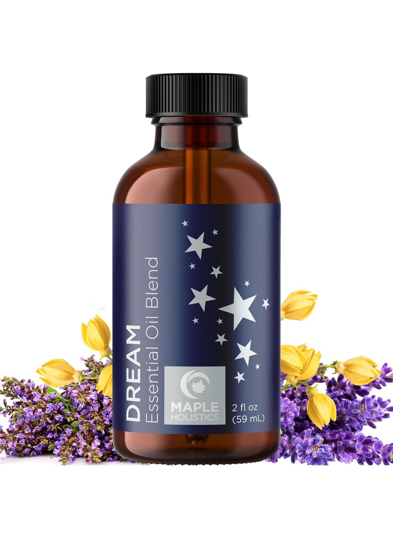 Sleep Essential Oil Blend for Diffuser - Dream Essential Oils for Diffusers Aromatherapy and Relaxation with Clary Sage Ylang-Ylang Roman Chamomile and Lavender for Sleep Time Support (2 Fl Oz)