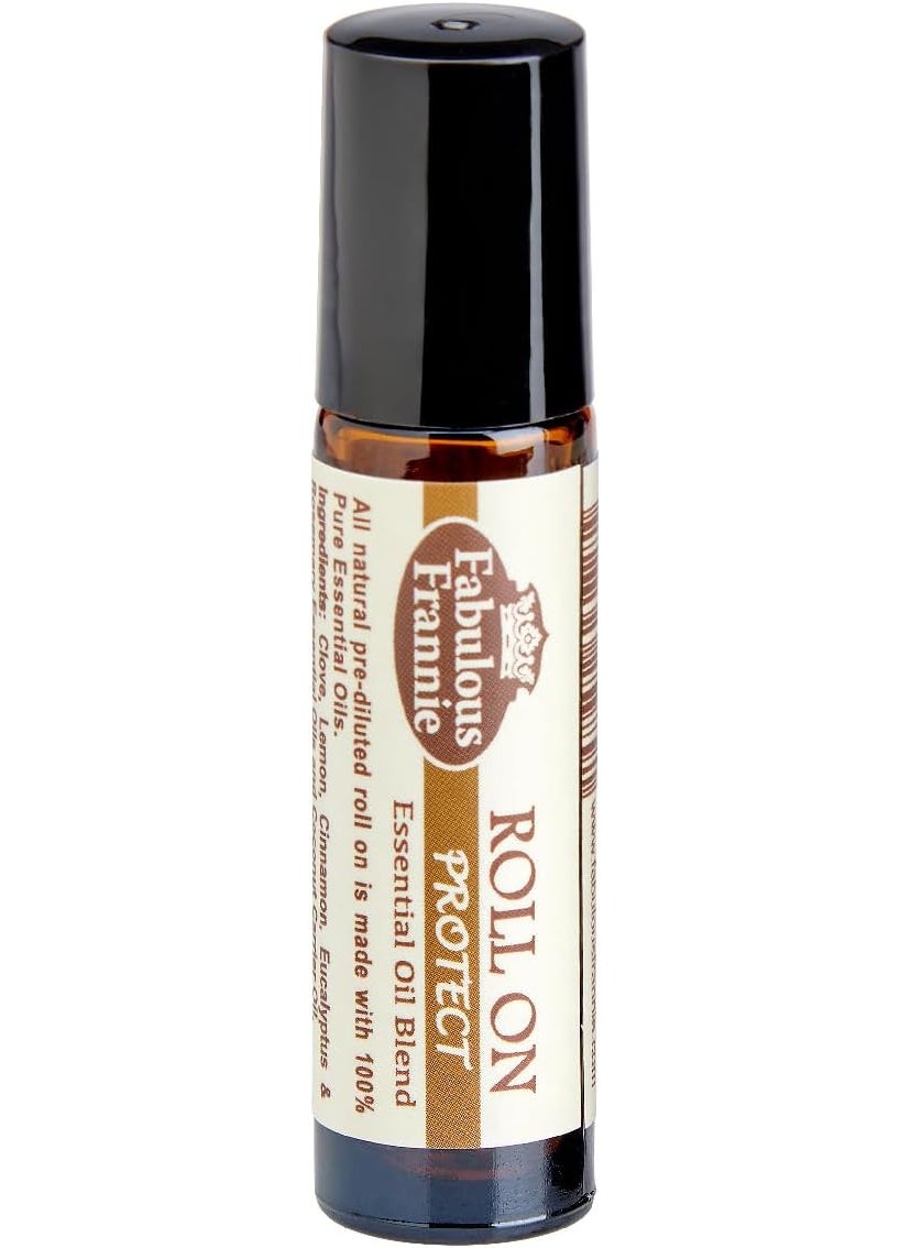 Fabulous Frannie Protect Pre-Diluted Essential Oil Blend Roll-On (Comparable to Young Living's Thieves Blend) Made with Cinnamon, Clove, Eucalyptus, Rosemary and Lemon 10ml