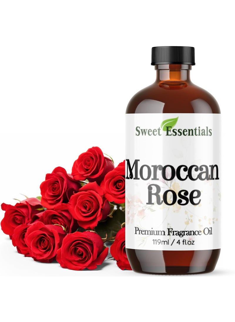 Moroccan Rose, 4oz Premium Fragrance Oil, Aromatherapy, Diffuser, Crafts, Soap, Home Scents, Bath & Body, DIY Parfum and Much More. Versatile & Long-Lasting by Sweet Essentials
