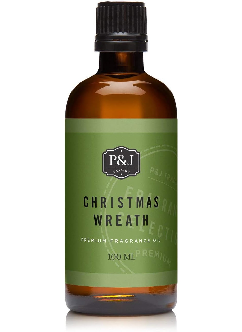 P&J Trading - Christmas Wreath Scented Oil 100ml - Fragrance Oil for Candle Making, Soap Making, Diffuser Oil