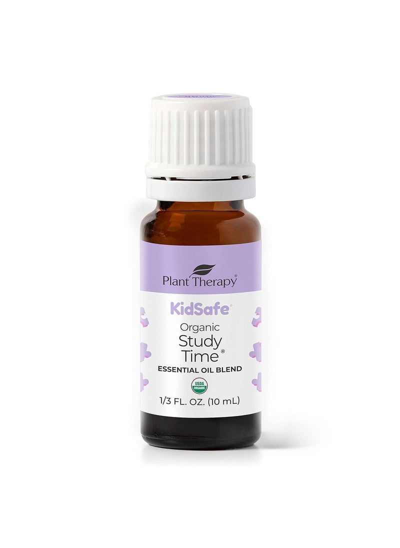 Plant Therapy KidSafe Organic Study Time Essential Oil Blend for Focus, Mind Calming, Concentration Blend for Kids 100% Pure, Undiluted, Natural Aromatherapy, Therapeutic Grade 10 mL (1/3 oz)