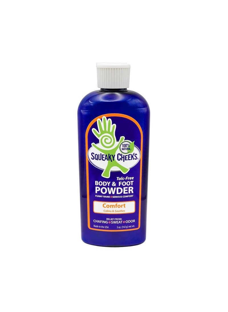 Comfort Blend Body and Foot Powder(5 oz) | Organic Talc-Free and All Natural Powder | Comfort Formula | Fresh Scent With Essential Oils | Effective Relief From Chafing, Sweat and Odor