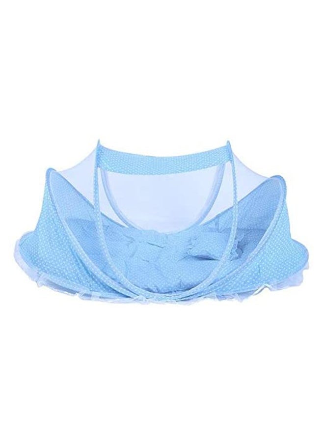 Zipper Closure and White Dot Polka Print Baby Comfortable and Cool Mosquito Net Cover (0-3 Y), Breathable, Portable