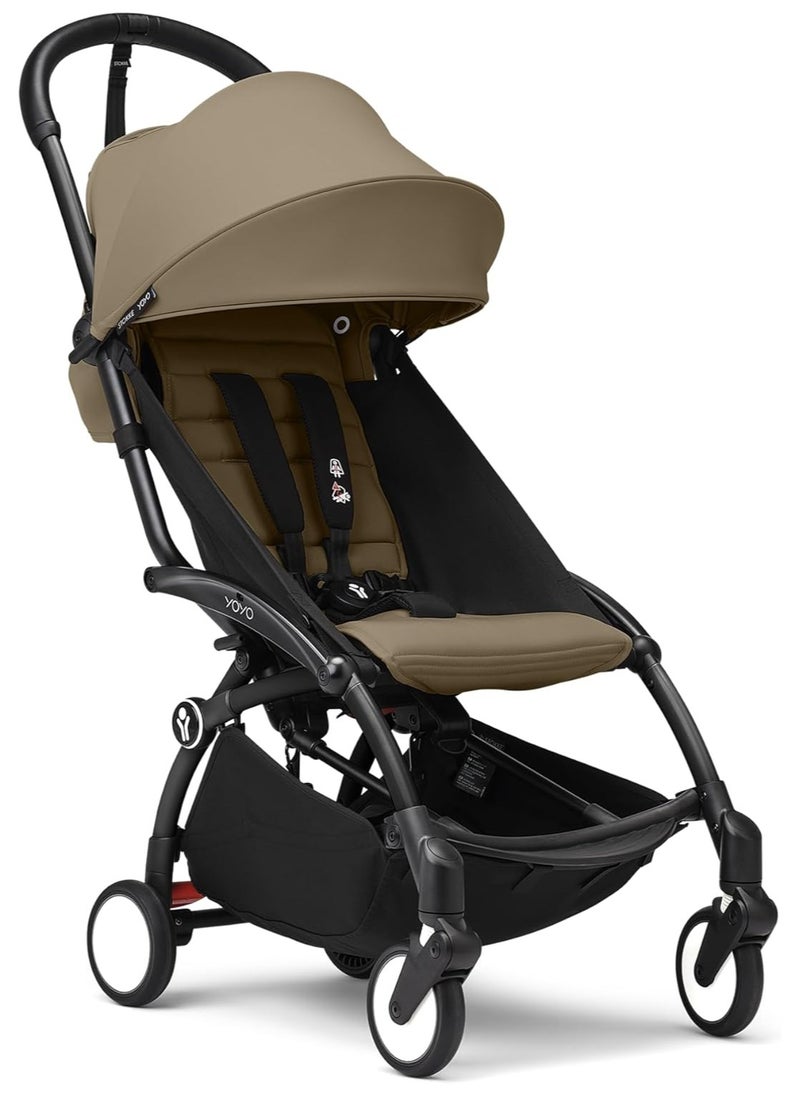 YOYO3 Complete Stroller Set - Black Frame With Colour Pack, 6+ Months - Toffee
