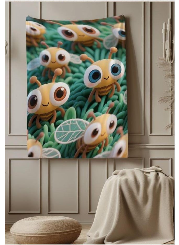 Children's or student cartoon flannel thin blanket (warm and comfortable, suitable for sleep, games) 100cm*150cm