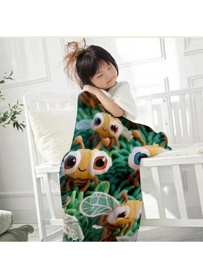 Children's or student cartoon flannel thin blanket (warm and comfortable, suitable for sleep, games) 100cm*150cm
