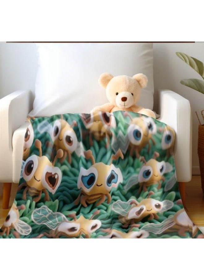 Children's or student cartoon flannel thin blanket (warm and comfortable, suitable for sleep, games) 100cm*150cm