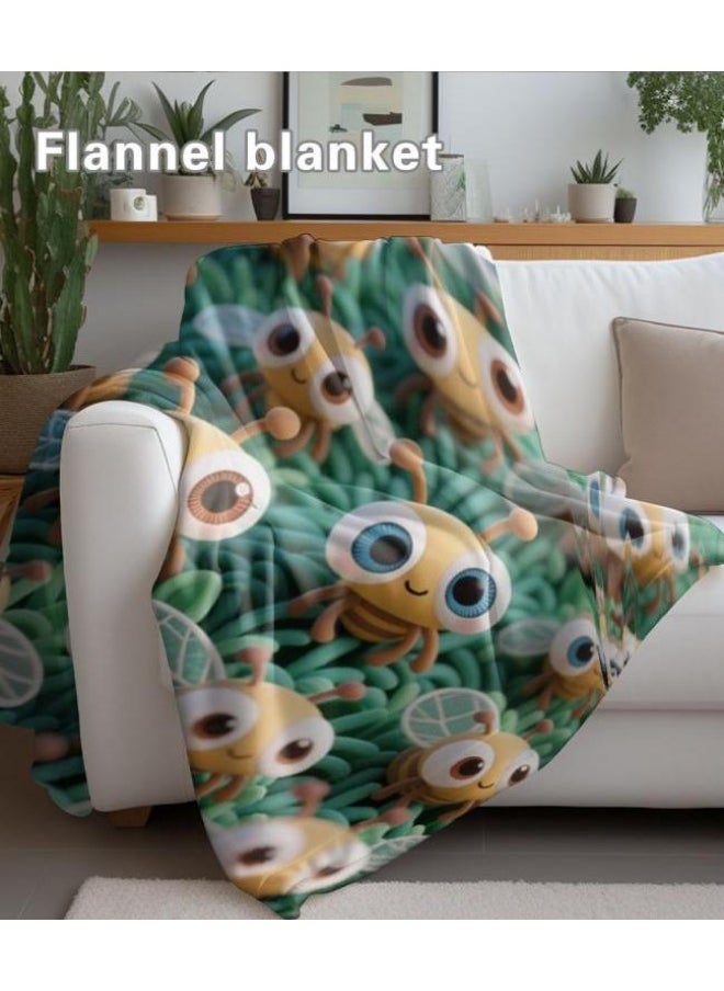 Children's or student cartoon flannel thin blanket (warm and comfortable, suitable for sleep, games) 100cm*150cm