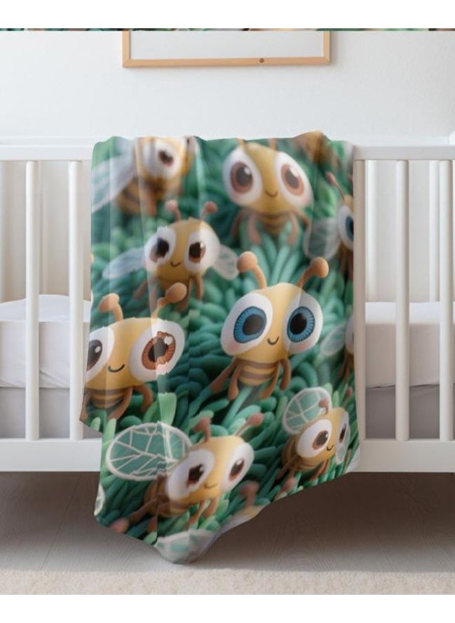 Children's or student cartoon flannel thin blanket (warm and comfortable, suitable for sleep, games) 100cm*150cm
