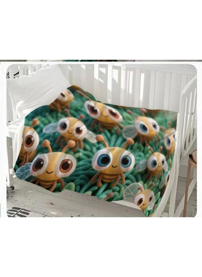 Children's or student cartoon flannel thin blanket (warm and comfortable, suitable for sleep, games) 100cm*150cm