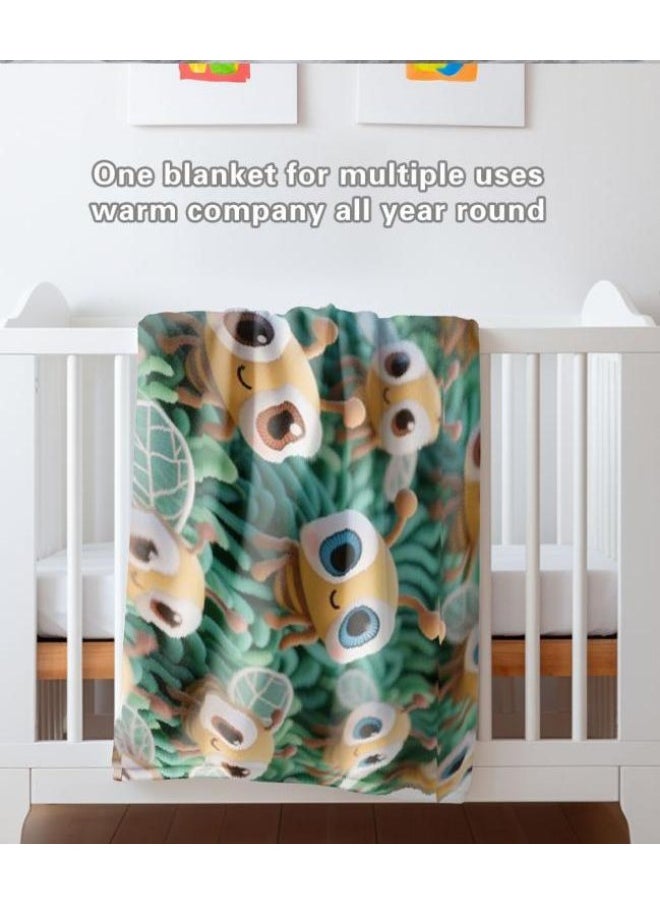 Children's or student cartoon flannel thin blanket (warm and comfortable, suitable for sleep, games) 100cm*150cm