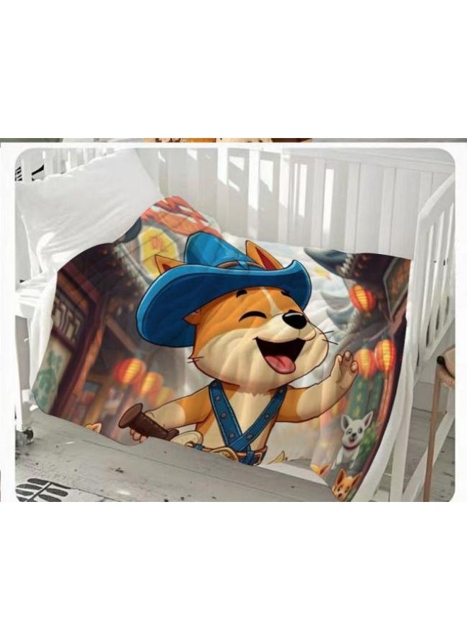 Children's or student cartoon flannel thin blanket (warm and comfortable, suitable for sleep, games) 100cm*150cm - 124