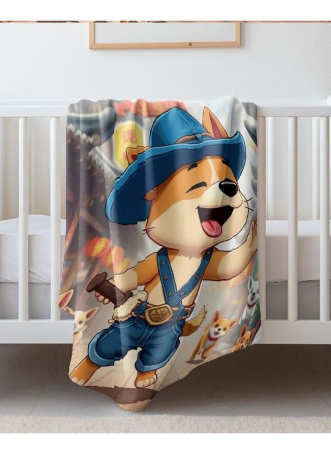 Children's or student cartoon flannel thin blanket (warm and comfortable, suitable for sleep, games) 100cm*150cm - 124