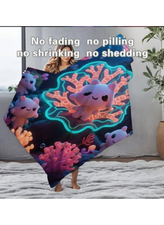 Children's or student cartoon flannel thin blanket (warm and comfortable, suitable for sleep, games) 100cm*150cm - 8
