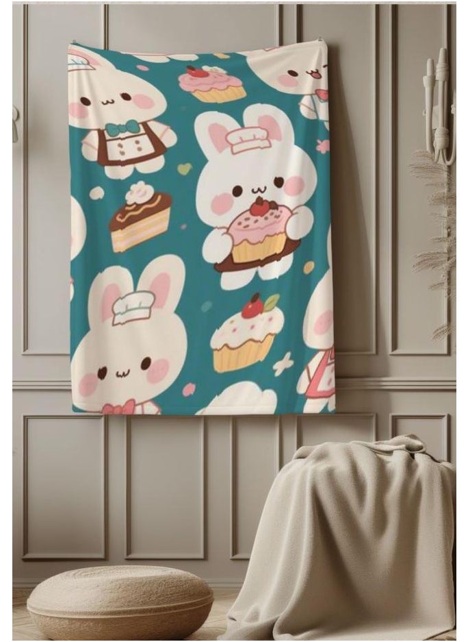 Children's or student cartoon flannel thin blanket (warm and comfortable, suitable for sleep, games) 100cm*150cm