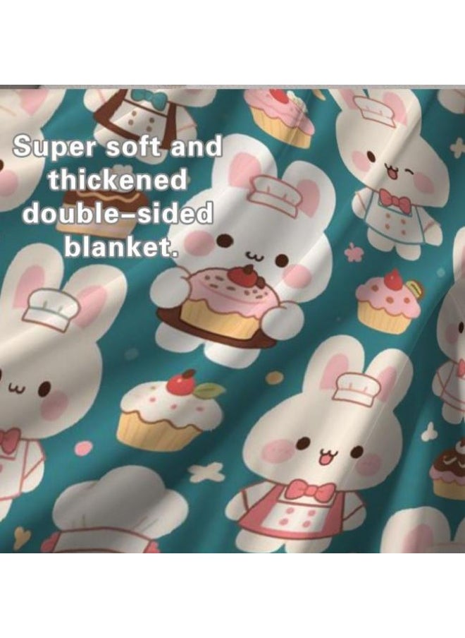 Children's or student cartoon flannel thin blanket (warm and comfortable, suitable for sleep, games) 100cm*150cm