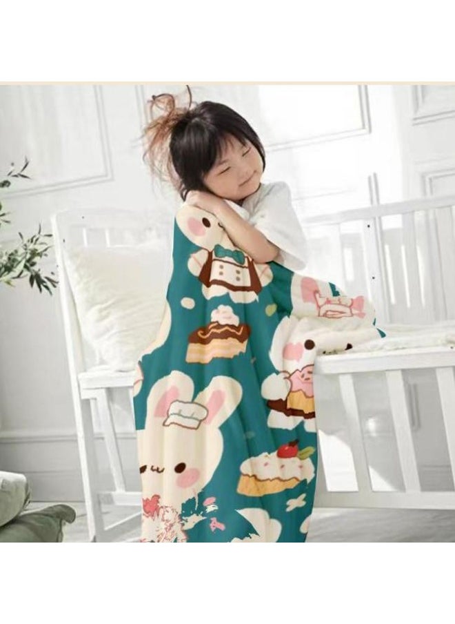 Children's or student cartoon flannel thin blanket (warm and comfortable, suitable for sleep, games) 100cm*150cm