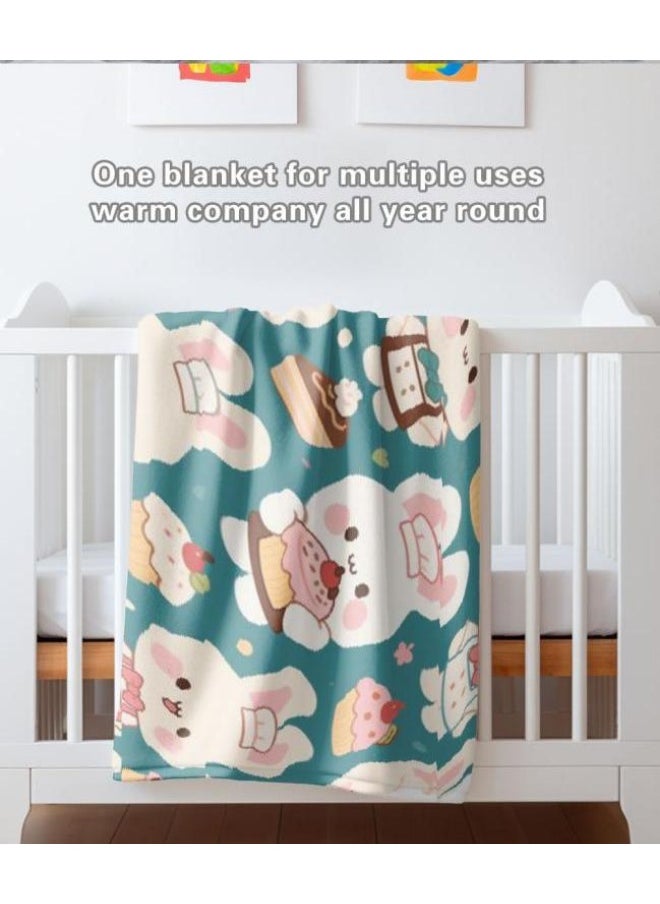 Children's or student cartoon flannel thin blanket (warm and comfortable, suitable for sleep, games) 100cm*150cm