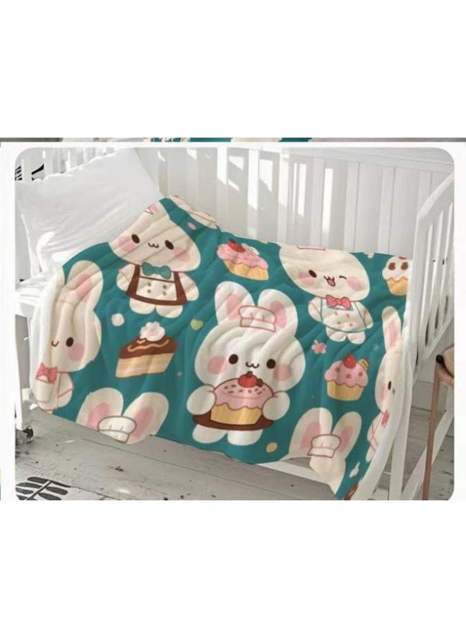 Children's or student cartoon flannel thin blanket (warm and comfortable, suitable for sleep, games) 100cm*150cm