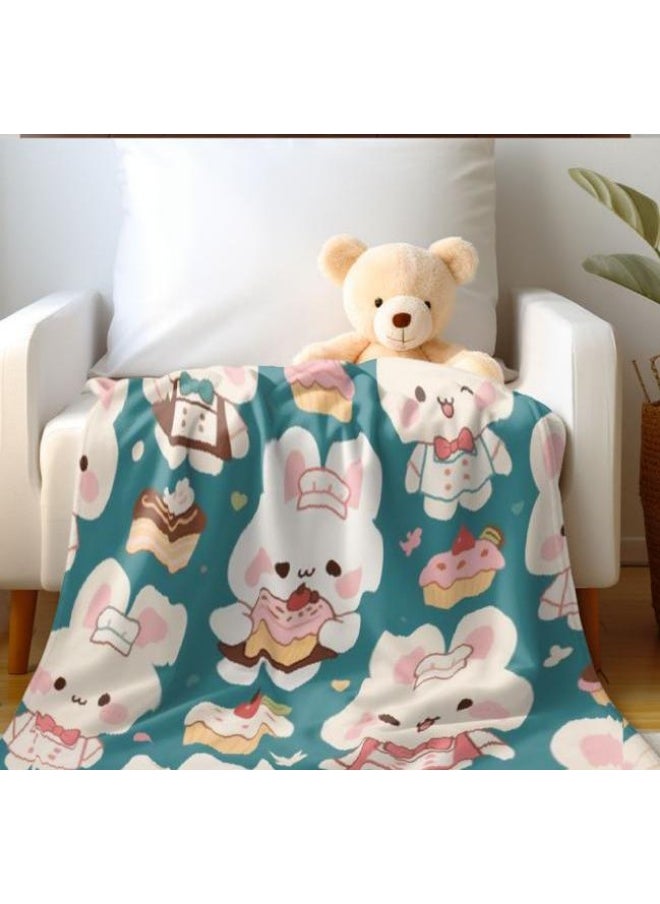 Children's or student cartoon flannel thin blanket (warm and comfortable, suitable for sleep, games) 100cm*150cm