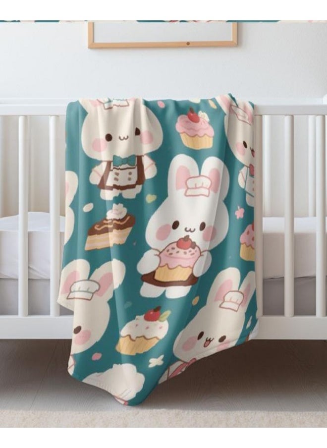 Children's or student cartoon flannel thin blanket (warm and comfortable, suitable for sleep, games) 100cm*150cm