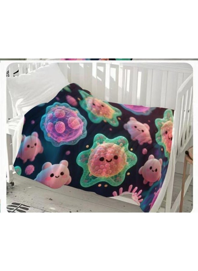 Children's or student cartoon flannel thin blanket (warm and comfortable, suitable for sleep, games) 100cm*150cm