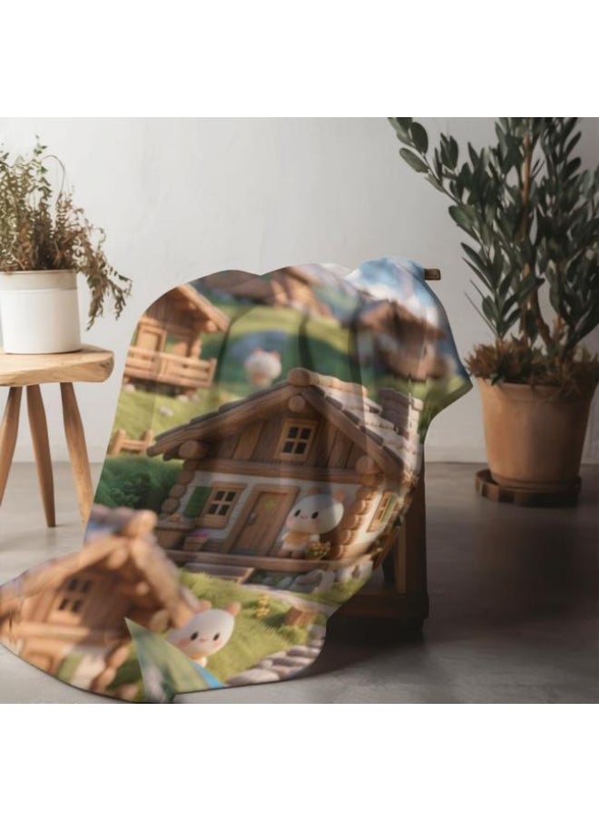 Children's or student cartoon flannel thin blanket (warm and comfortable, suitable for sleep, games) 100cm*150cm