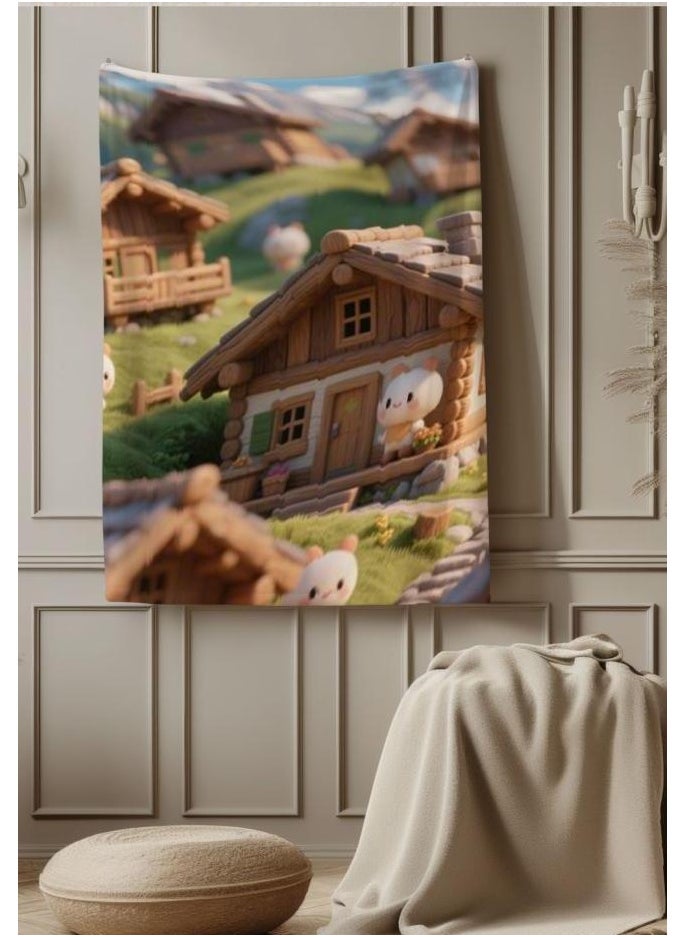 Children's or student cartoon flannel thin blanket (warm and comfortable, suitable for sleep, games) 100cm*150cm