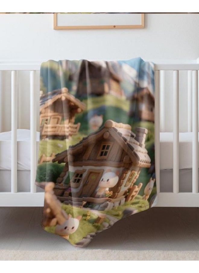 Children's or student cartoon flannel thin blanket (warm and comfortable, suitable for sleep, games) 100cm*150cm