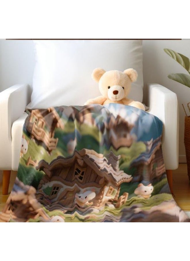Children's or student cartoon flannel thin blanket (warm and comfortable, suitable for sleep, games) 100cm*150cm