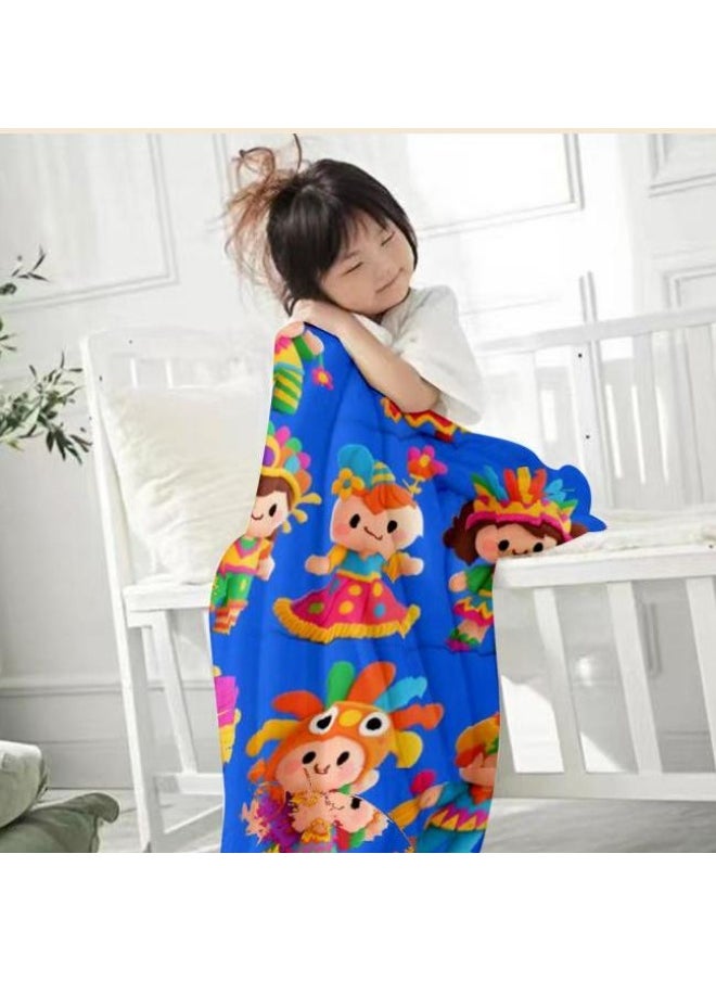 Children's or student cartoon flannel thin blanket (warm and comfortable, suitable for sleep, games) 100cm*150cm