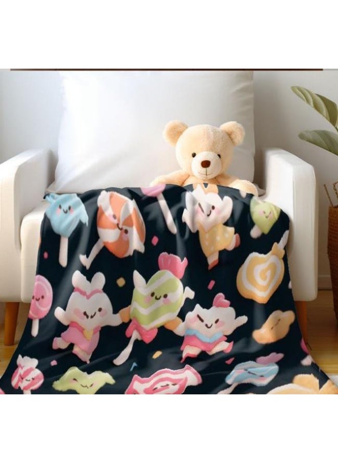 Children's or student cartoon flannel thin blanket (warm and comfortable, suitable for sleep, games) 100cm*150cm