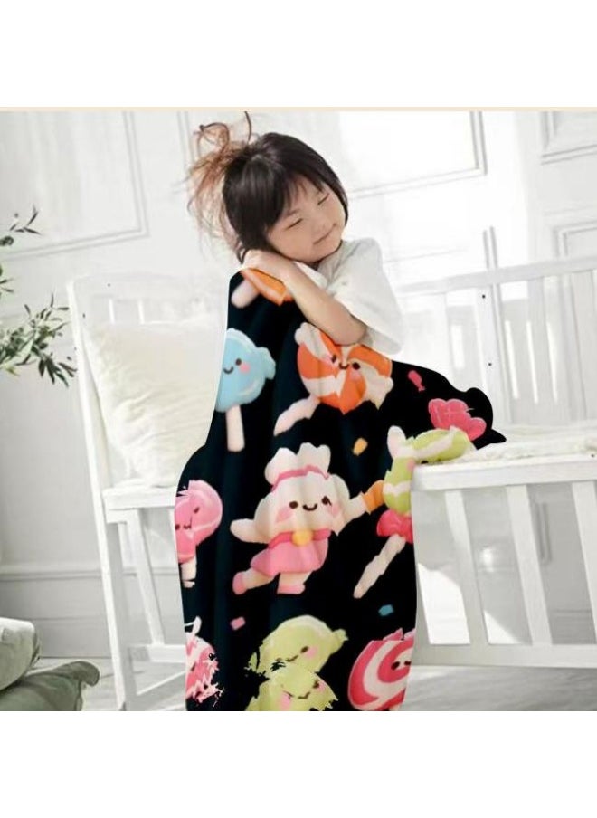 Children's or student cartoon flannel thin blanket (warm and comfortable, suitable for sleep, games) 100cm*150cm