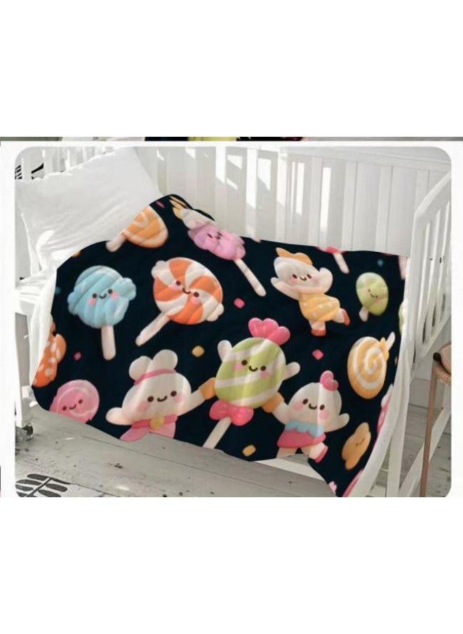 Children's or student cartoon flannel thin blanket (warm and comfortable, suitable for sleep, games) 100cm*150cm