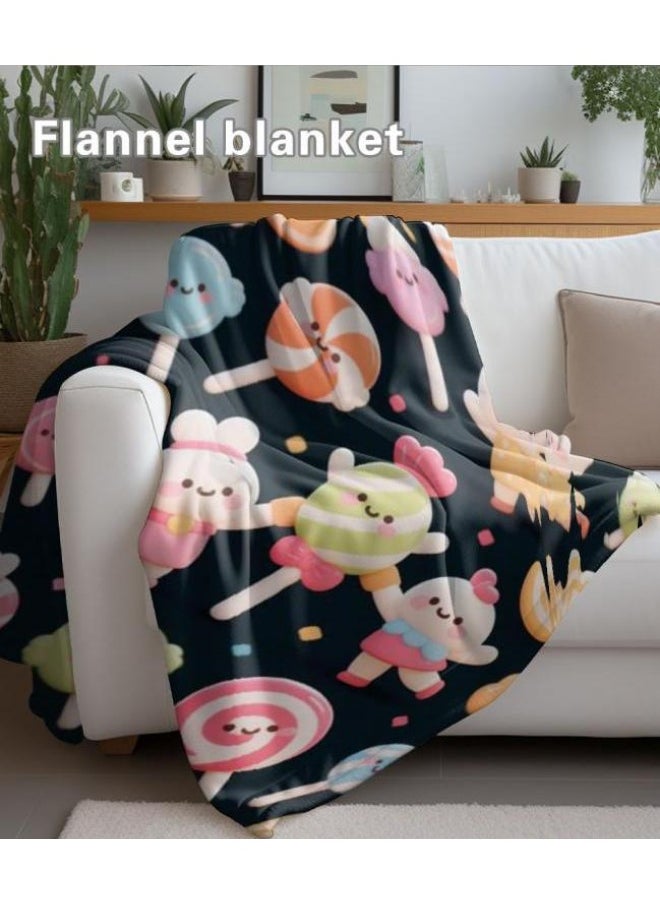 Children's or student cartoon flannel thin blanket (warm and comfortable, suitable for sleep, games) 100cm*150cm