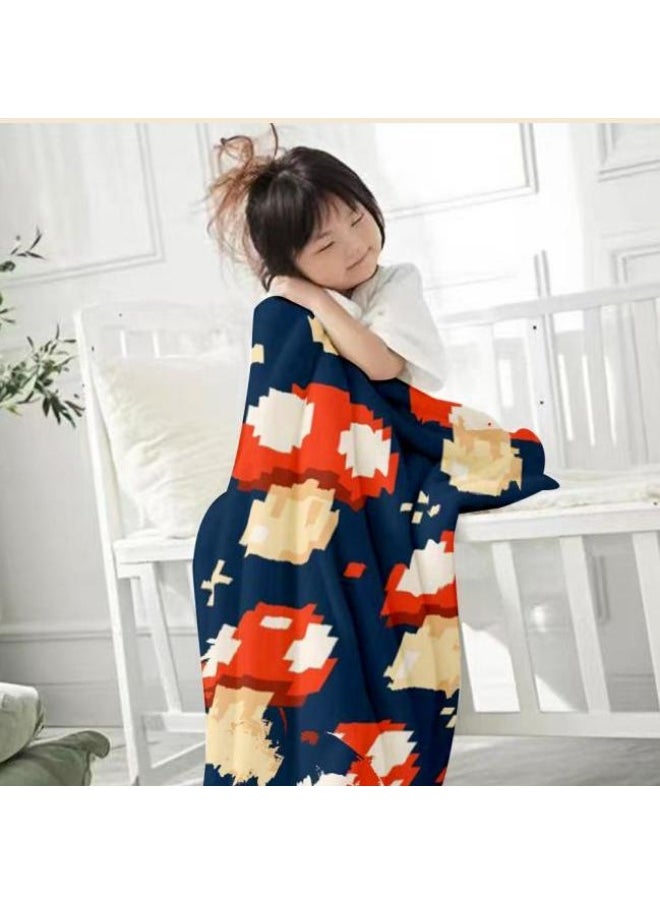 Children's or student cartoon flannel thin blanket (warm and comfortable, suitable for sleep, games) 100cm*150cm