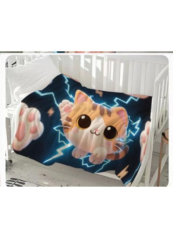 Children's or student cartoon flannel thin blanket (warm and comfortable, suitable for sleep, games) 100cm*150cm