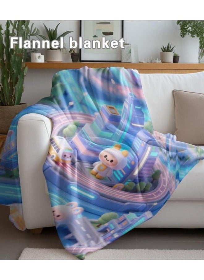 Children's or student cartoon flannel thin blanket (warm and comfortable, suitable for sleep, games) 100cm*150cm