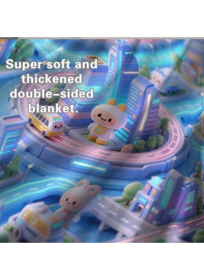 Children's or student cartoon flannel thin blanket (warm and comfortable, suitable for sleep, games) 100cm*150cm