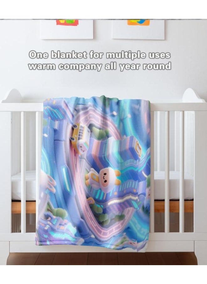 Children's or student cartoon flannel thin blanket (warm and comfortable, suitable for sleep, games) 100cm*150cm