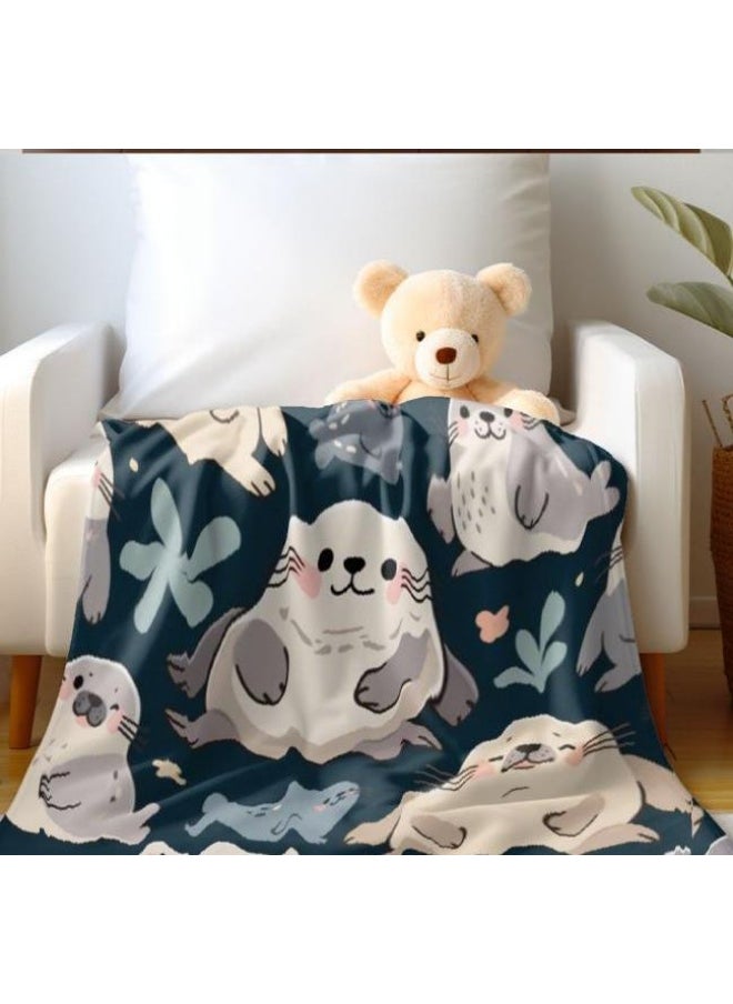 Children's or student cartoon flannel thin blanket (warm and comfortable, suitable for sleep, games) 100cm*150cm