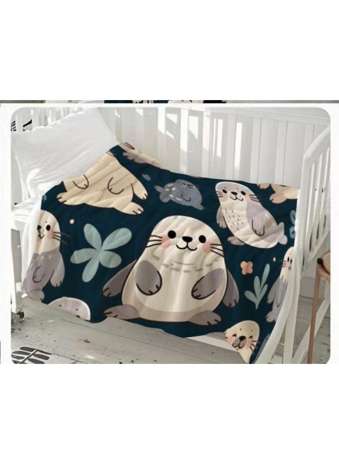 Children's or student cartoon flannel thin blanket (warm and comfortable, suitable for sleep, games) 100cm*150cm