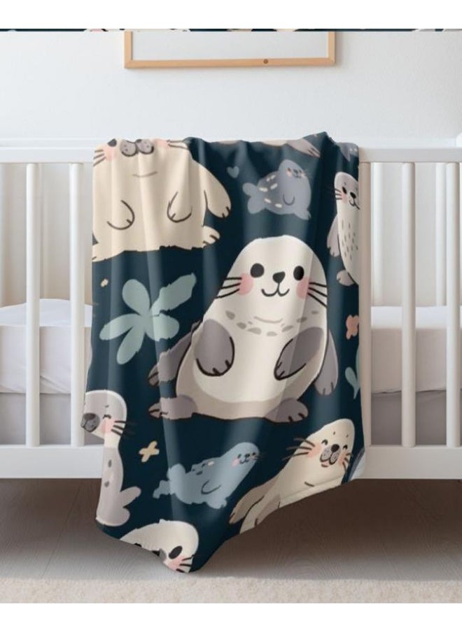 Children's or student cartoon flannel thin blanket (warm and comfortable, suitable for sleep, games) 100cm*150cm